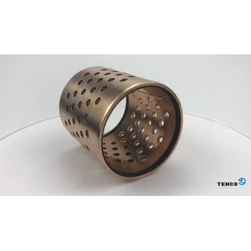 Gleitlager Wrapped Bronze Shaft Sleeve Slide Bushing with Throughholes and Seals
